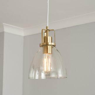 An Image of Berkeley Single Pendant Ceiling Light - Satin Brass