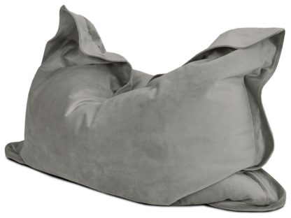 An Image of Rucomfy Velvet XL Squarbie Bean Bag - Blush Pink