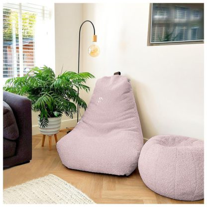 An Image of Rucomfy Fabric Snug Bean Bag Chair - Light Grey