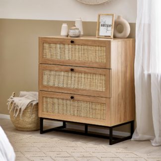 An Image of Hollis 3 Drawer Chest, Oak Oak