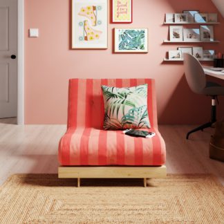 An Image of Mito Single Futon Stripe Pink Pink