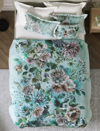 An Image of M&S Pure Cotton Sateen Floral Bedding Set