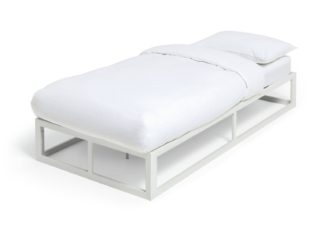 An Image of Habitat Platform Single Metal Bed Frame - White