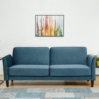 An Image of Arthur Velvet Sofa Bed Ocean Blue