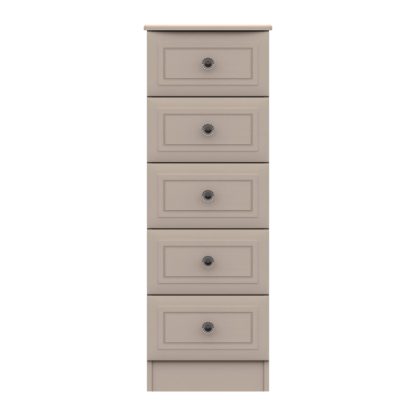 An Image of Portia Tall 5 Drawer Chest White