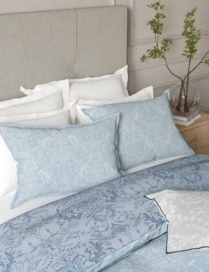 An Image of M&S Aida-Alouette Damask Sateen Bedding Set