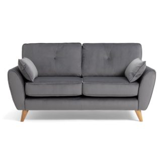 An Image of Habitat Iris Fabric 2 Seater Sofa - Grey
