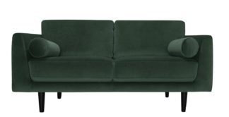 An Image of Habitat Jacob Fabric 3 Seater Sofa - Emerald Green