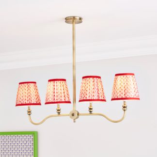 An Image of Pride & Joy 4 Light Diner Ceiling Fitting Red