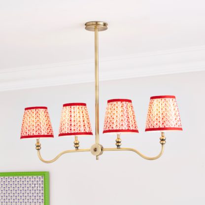 An Image of Pride & Joy 4 Light Diner Ceiling Fitting Red