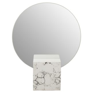 An Image of Mimo White Marble Effect Mirror