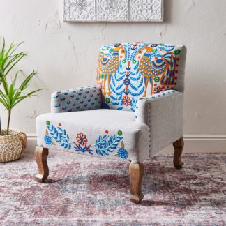An Image of Jaipur Edit Embroidered Floral Armchair MultiColoured