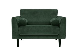 An Image of Habitat Jacob Fabric Cuddle Chair - Emerald Green