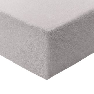 An Image of Argos Home Fleece Grey Fitted Sheet - Double