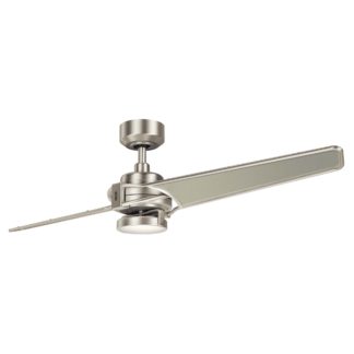 An Image of Kichler Xety Ceiling Fan with Light & Remote, 142cm Silver