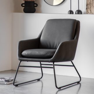 An Image of Floris Faux Leather Chair Charcoal