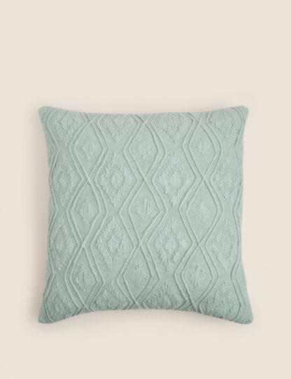 An Image of M&S Pure Cotton Geometric Textured Cushion