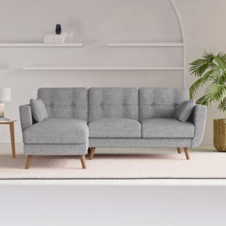 An Image of Bobby Linen Corner Sofa Bed Grey