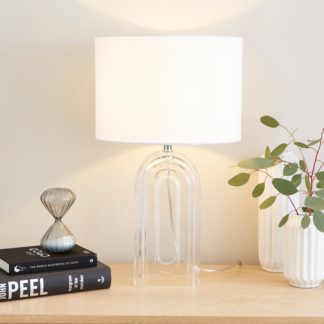 An Image of Josie Large Arched Glass Table Lamp Clear