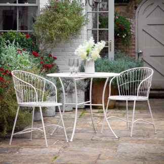 An Image of Fewston 2 Seater Bistro Set White