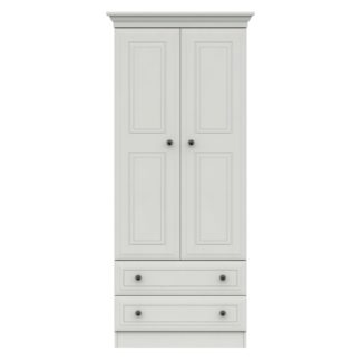 An Image of Portia Double 2 Drawer Wardrobe White