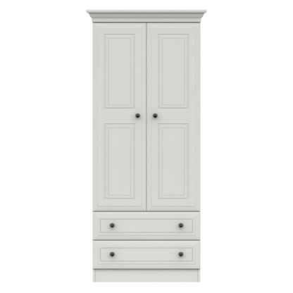 An Image of Portia Double 2 Drawer Wardrobe White