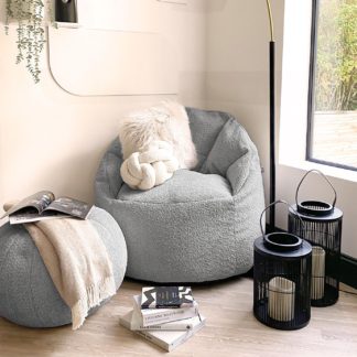 An Image of Rucomfy Fabric Snug Cinema Bean Bag Chair - Grey