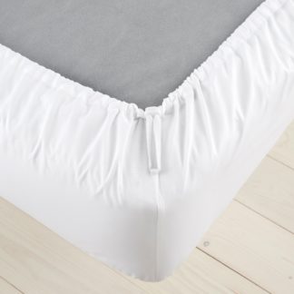 An Image of Pure Cotton Toggled Fitted Sheet White