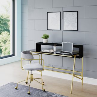 An Image of Siren Glass Desk Gold