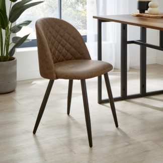 An Image of Astrid Dining Chair, PU Brown