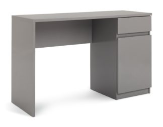 An Image of Habitat 1 Drawer Office Desk - Gloss Grey