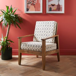 An Image of Jaipur Edit Naya Stencil Print Chair Navy Navy