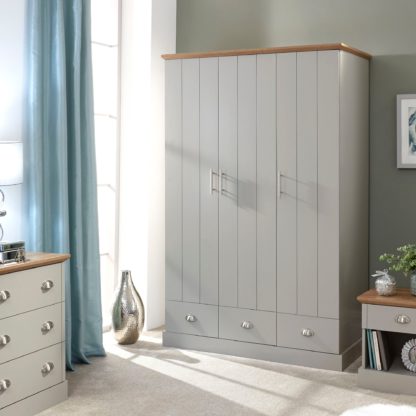 An Image of Kendal Triple Wardrobe, Grey Grey