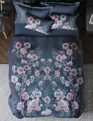 An Image of M&S Pure Cotton Sateen Floral Bedding Set