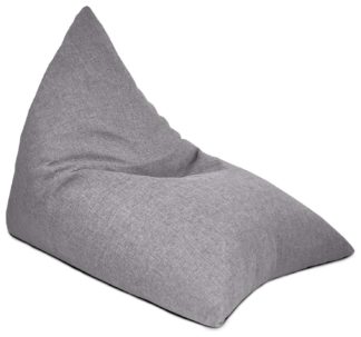 An Image of Rucomfy Barley Fabric Humbug Beanbag - Grey