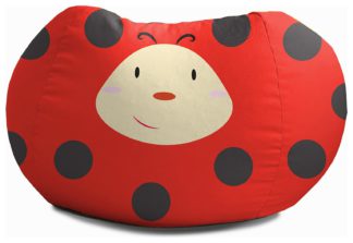 An Image of Rucomfy Kids Ladybird Animal Bean Bag Medium Round