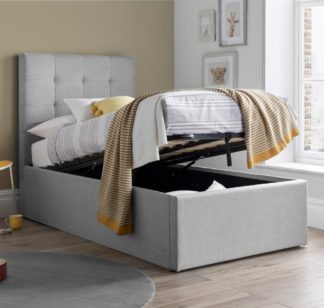 An Image of Candy - Single - Ottoman Storage Bed - Grey - Fabric - 3ft
