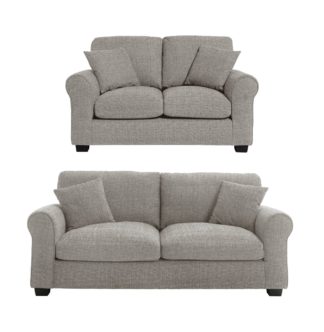 An Image of Habitat Lisbon Fabric 2 and 3 Seater Sofa - Grey