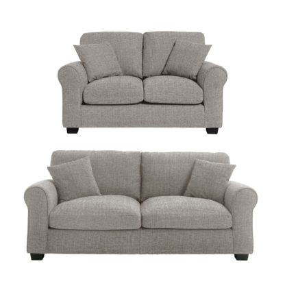 7a98587aa05574c3ce2b832ba290b31f8f92a993b1b3c48d02943ccfeb1a11e9.jpg An Image of Habitat Lisbon Fabric 2 and 3 Seater Sofa - Grey