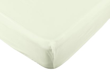 An Image of Habitat Pure Cotton 200TC White Fitted Sheet - Double