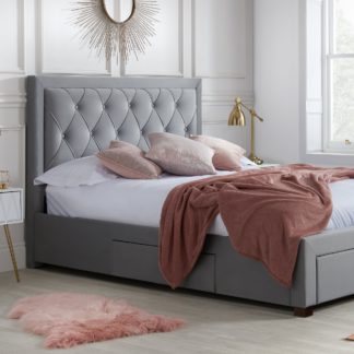 An Image of Woodbury Fabric Bed Frame Grey