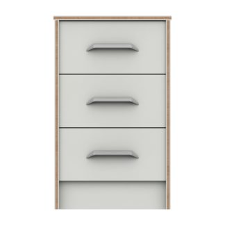 An Image of Florrie 3 Drawer Bedside Table White
