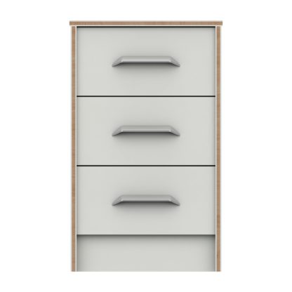An Image of Florrie 3 Drawer Bedside Table White