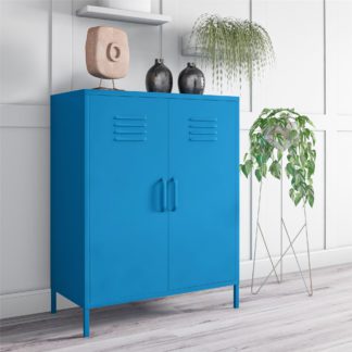An Image of Drake 2 Door Metal Cabinet Blue