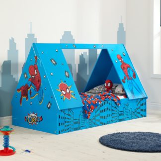 An Image of Spider-Man - Single - Kids Tent Bed - Blue - Wooden - 3ft