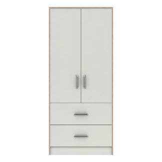 An Image of Florrie Double 2 Drawer Wardrobe White