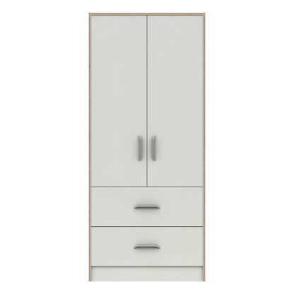 An Image of Florrie Double 2 Drawer Wardrobe White