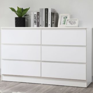 An Image of Oslo - 6 Drawer Chest of Drawers - White - Wooden