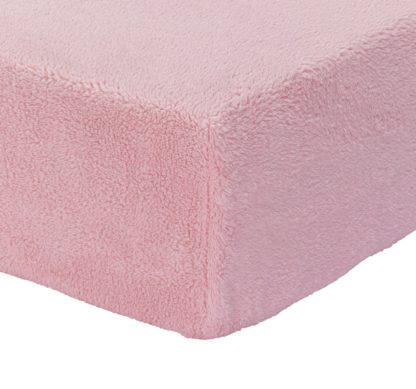 An Image of Argos Home Fleece Pale Pink Fitted Sheet - Kingsize