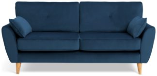 An Image of Habitat Iris Fabric 3 Seater Sofa - Navy